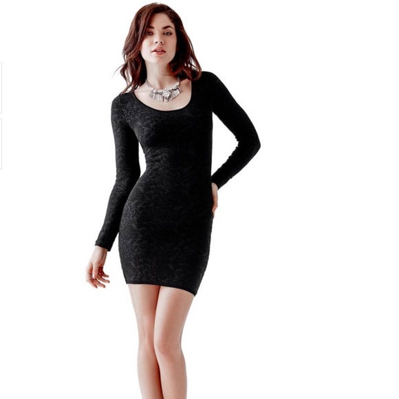 guess black long sleeve dress